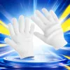 White knitted gloves are warm, breathable and thin for ladies' hands in autumn and winter Specification image